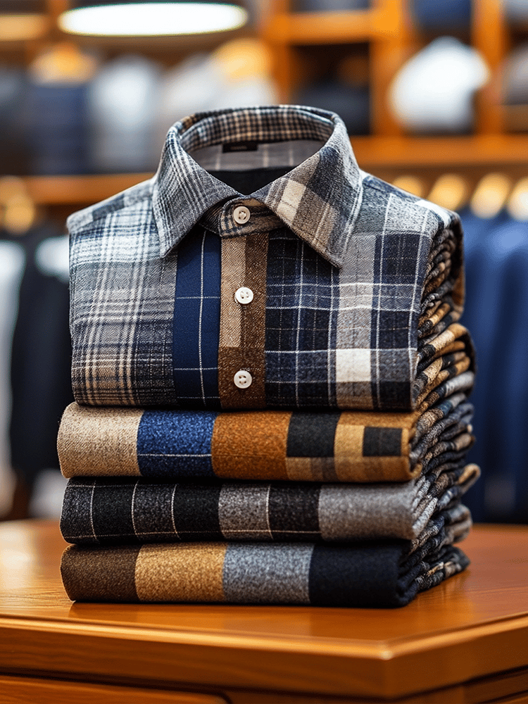 Camisa contrast color clásico de lujo ejecutivo de manga larga para hombre