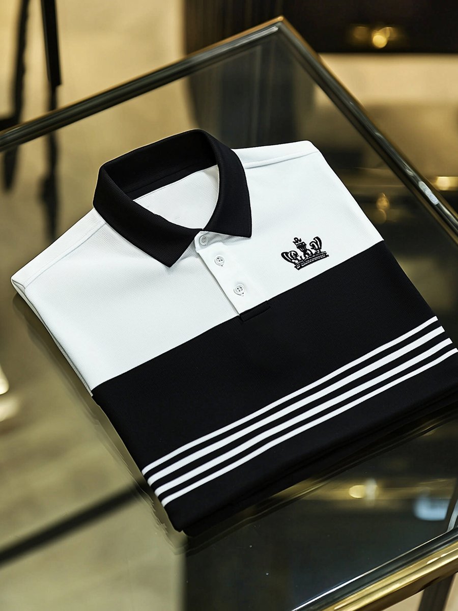 Camisa polo vintage ejecutivo de manga larga para hombre