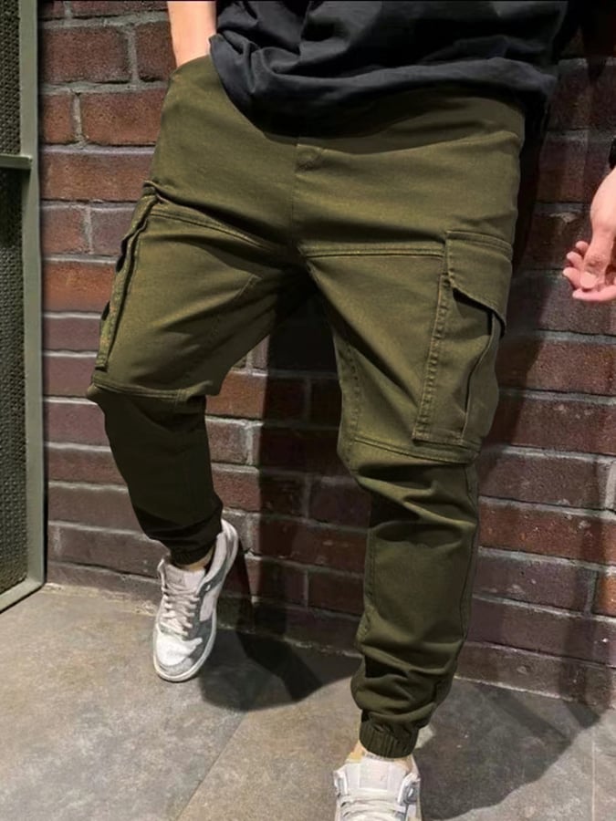 Pantalón para exterior Multi bolsillo holgado Straight Cargo casual