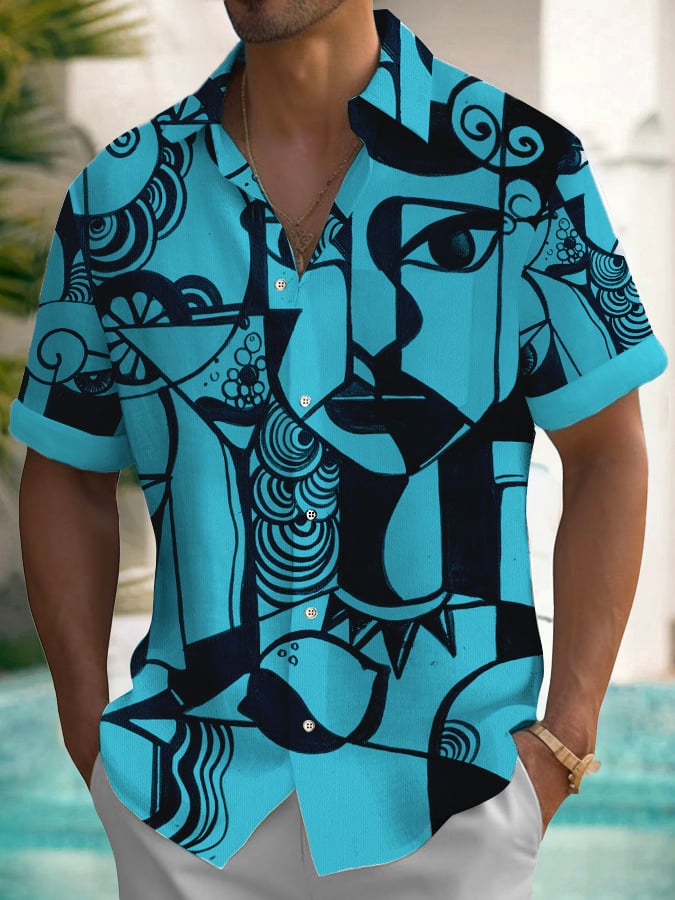 Camisa de moda Art Irregular estampadoing para hombre