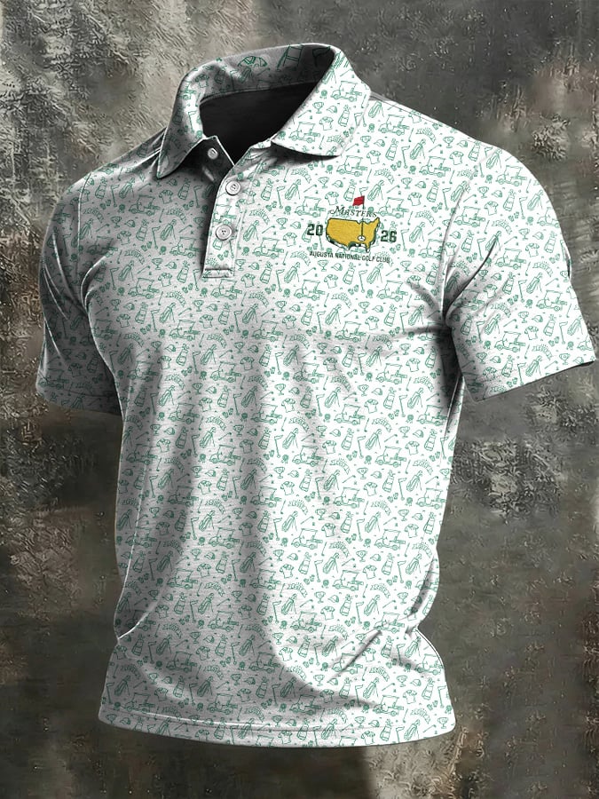 Camisa polo casual Golf-estampado para hombre