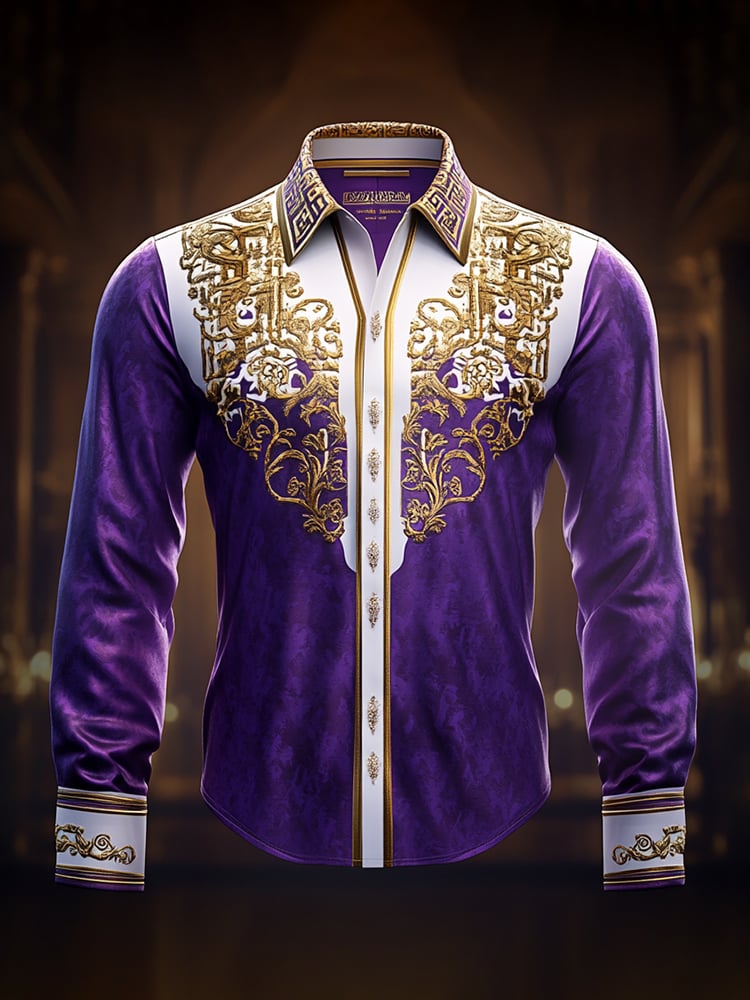 Camisa satén Luxe de manga larga con botones para hombre