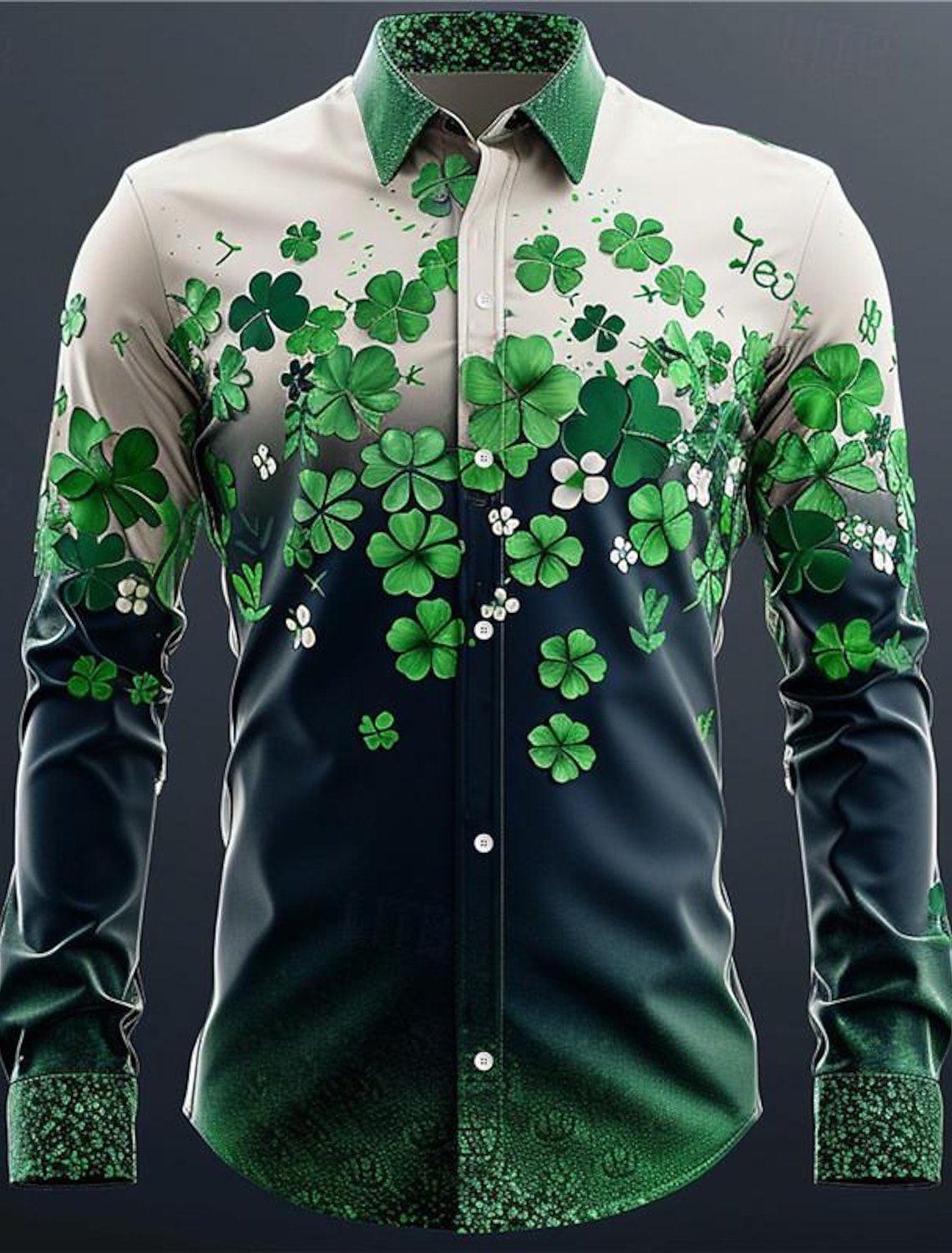 Camisa St. Patrick's Day Clover Saint Patrick Green Beer Button Up camisa de manga larga para hombre
