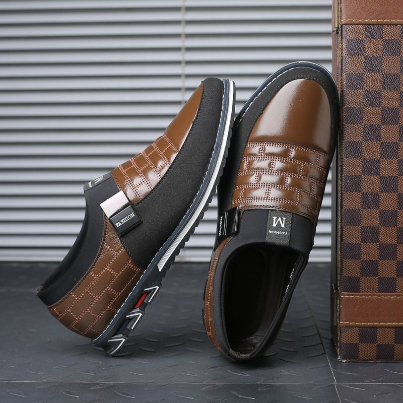 Zapatos ejecutivo casual Simple de moda cuero para hombre