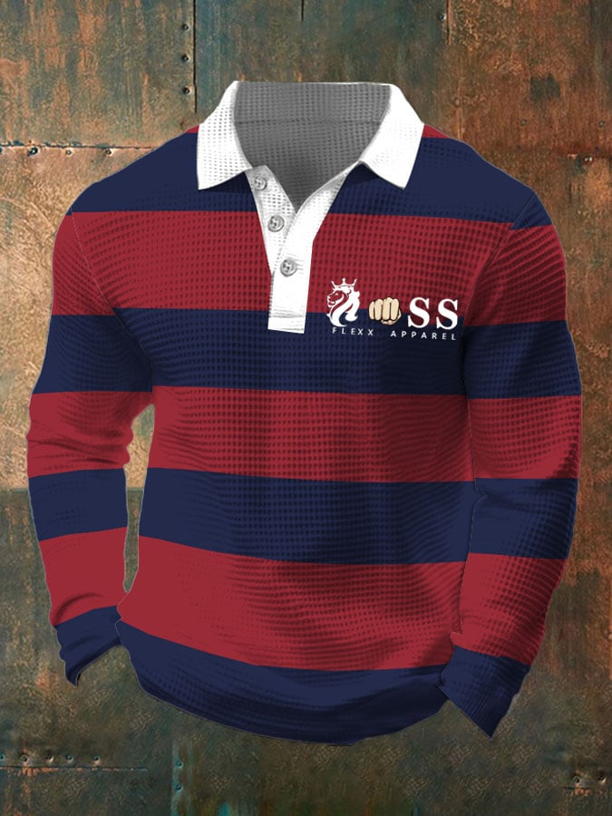 Ejecutivo casual Contrast Waffle Polo Top para hombre