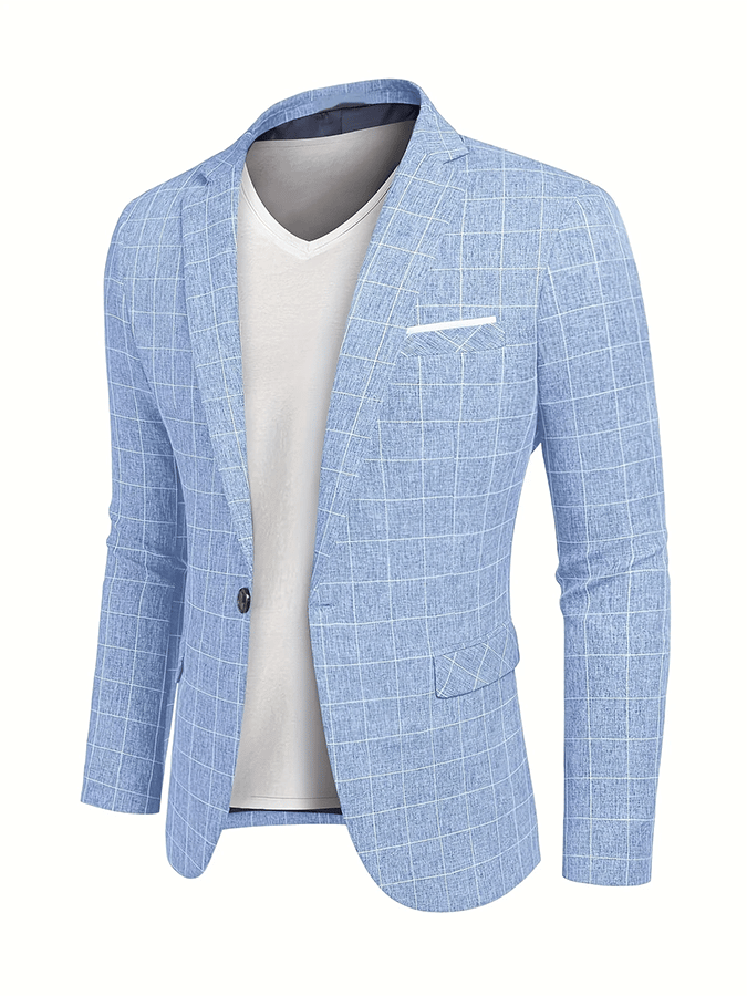 De modaable a cuadros Design Single-Breasted bolsillo Design casual Suit para hombre