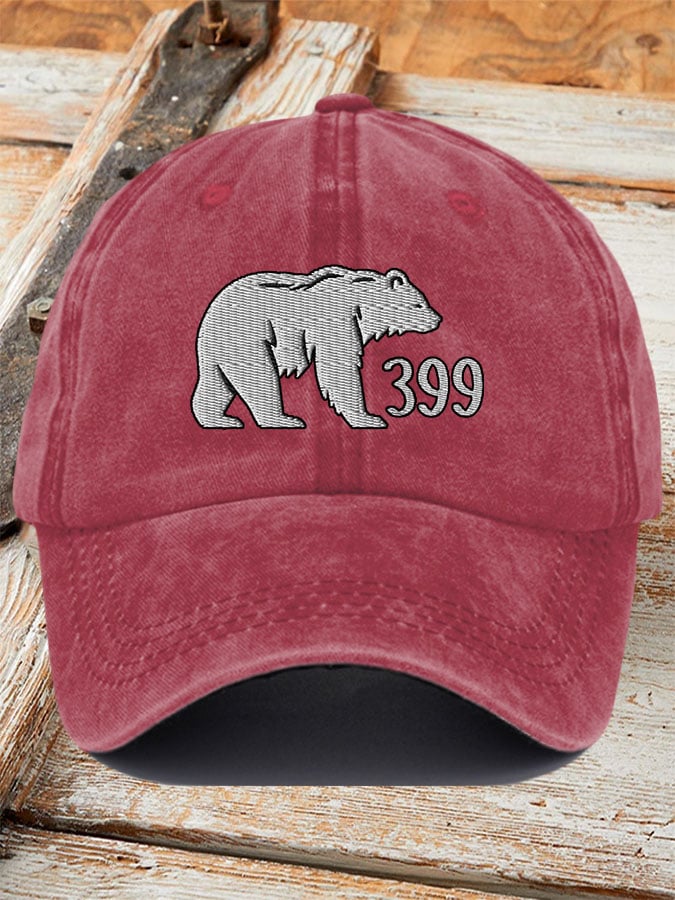 Gorras retro Grizzly 399 estampado Baseball