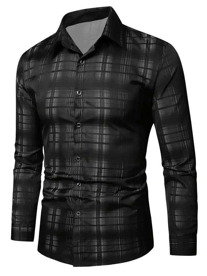 Camisa a cuadros ejecutivo casual para hombre
