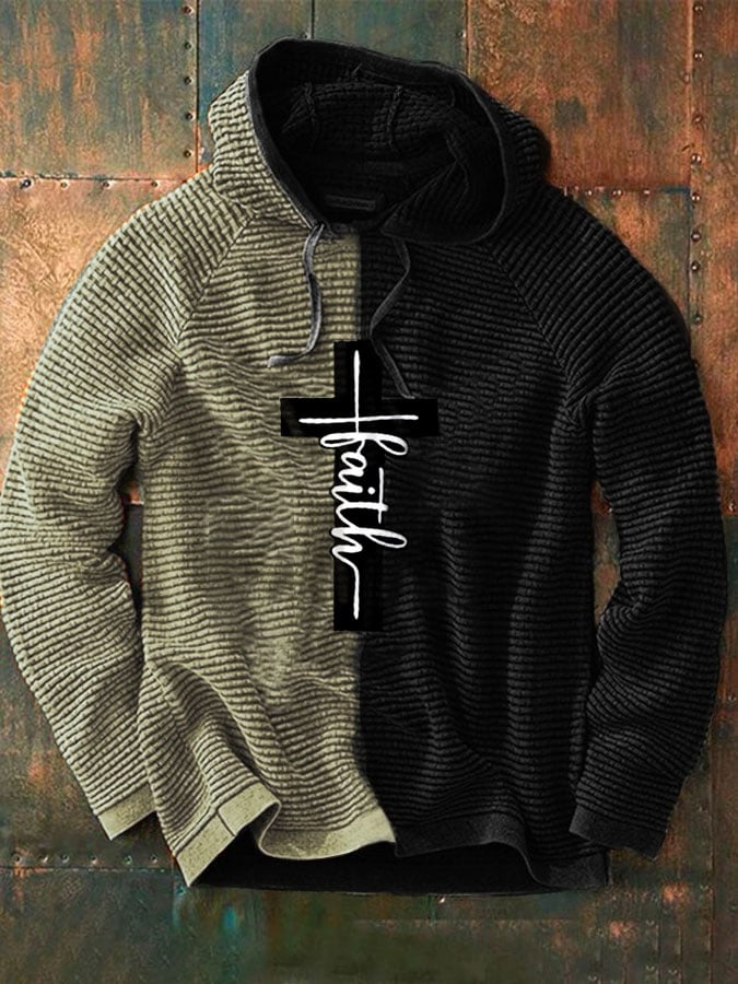 Sudadera Faith Cross estampado Hooded para hombre