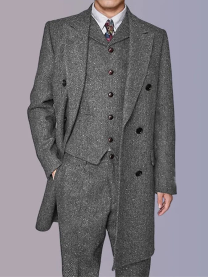 Ejecutivo Single-Breasted de color sólido Three-Piece Suit para hombre