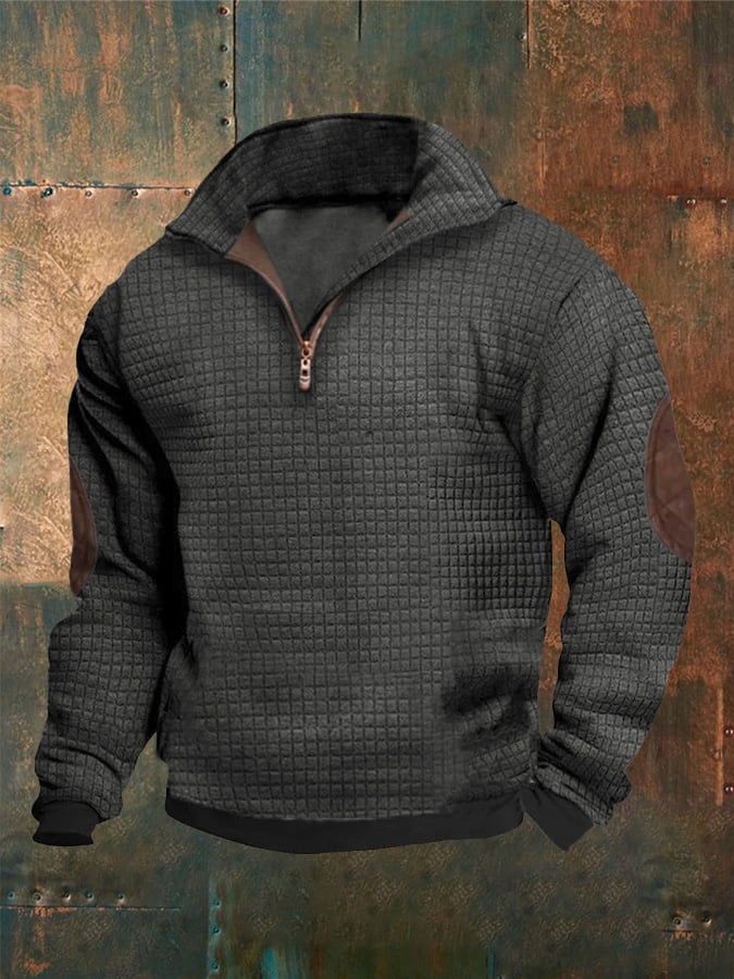 Sudadera Stand cuello cierre de manga larga casual para hombre