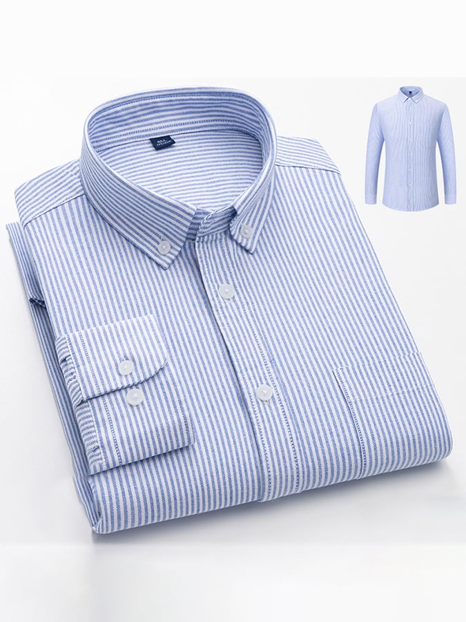 Camisa ejecutivo de algodón a rayas para hombre