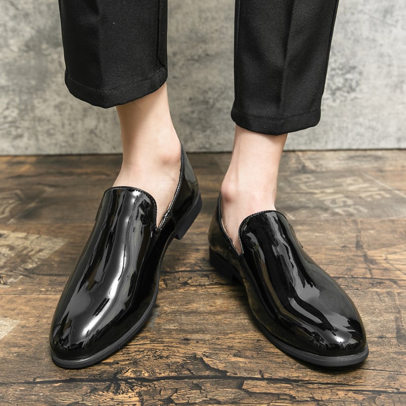 Zapatos de moda degradado Color casual Shiny cuero para hombre