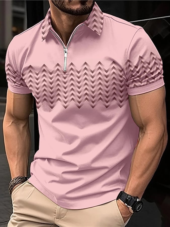 Camisa polo estampado solapa Pullover casual