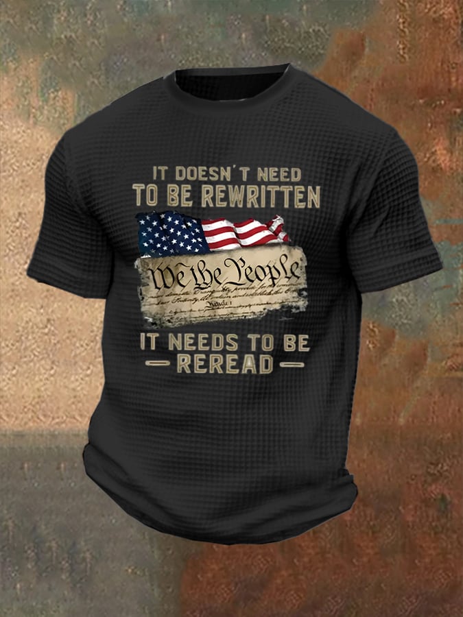 Camiseta We The People estampado casual Waffle para hombre