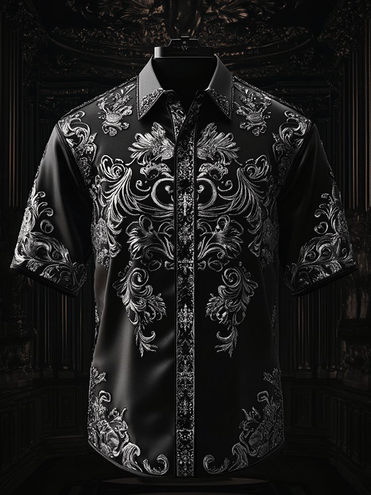 Camisa satén Luxe de manga corta para hombre