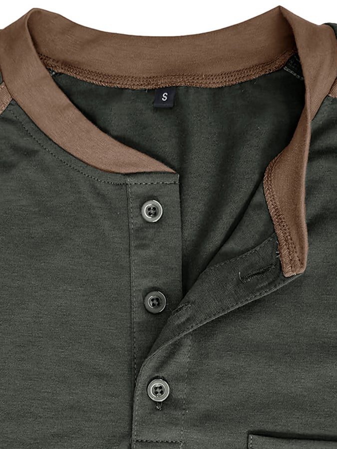 Camisa polo Sports casual Raglan Sleeve Half Button