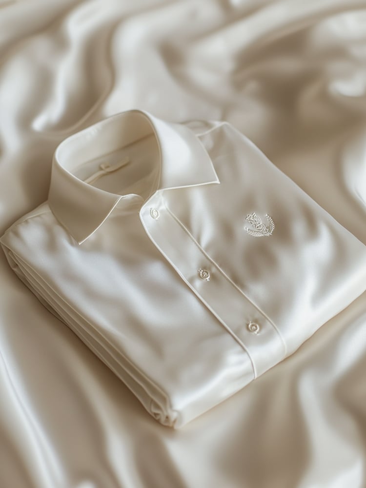 Camisa ejecutivo casual Logo solapa de manga corta para hombre