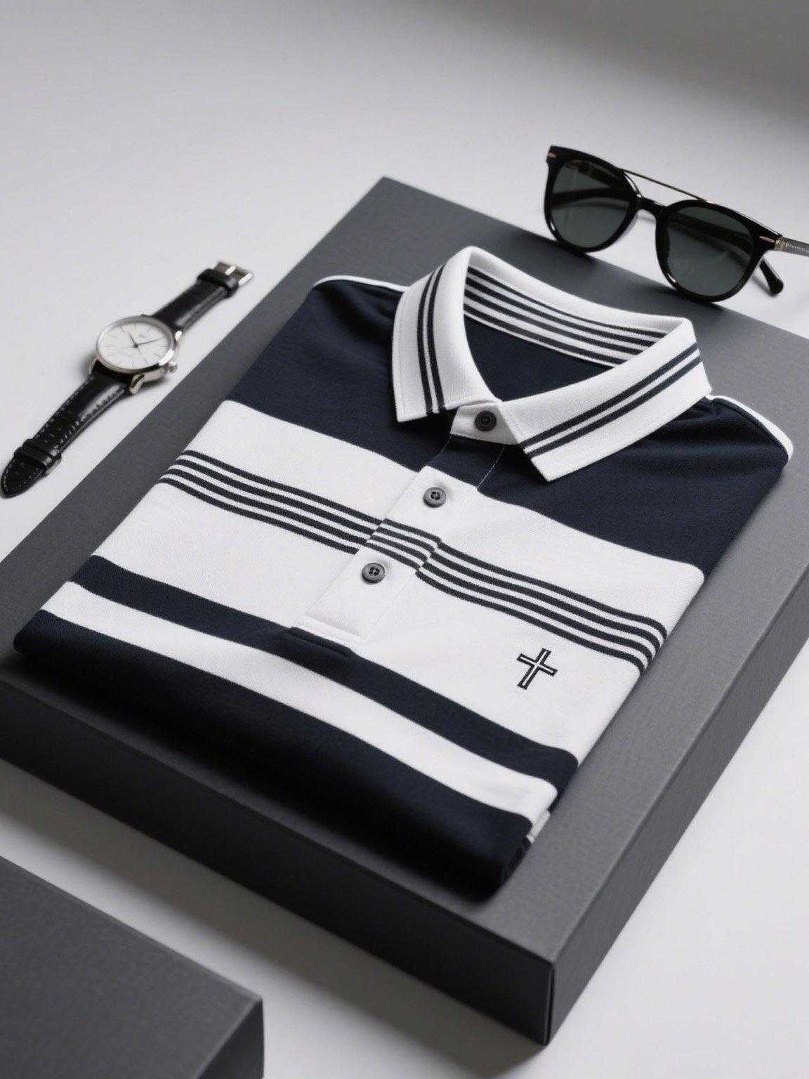 Camisa polo ejecutivo casual Button de manga corta para hombre