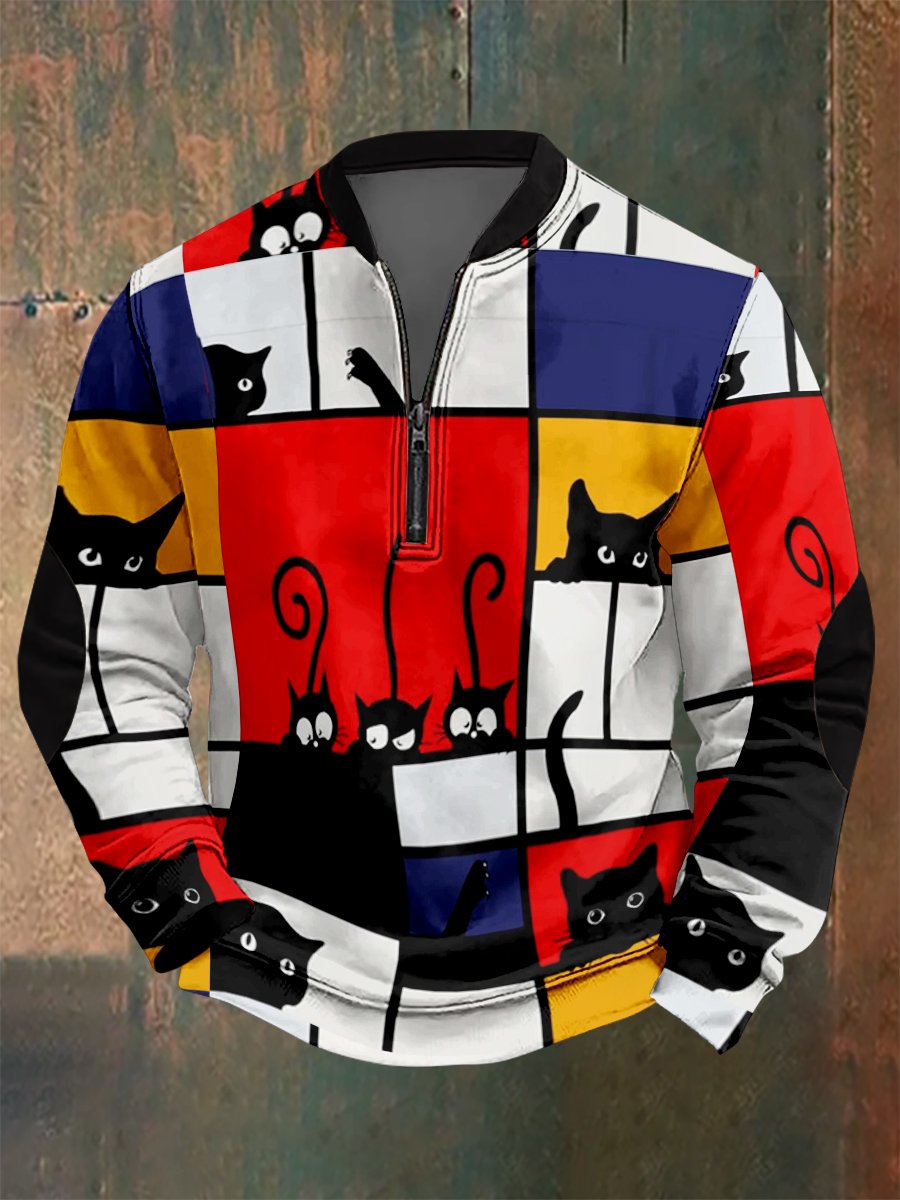 Sudadera hawaiano Abstract geométrico estampado para hombre