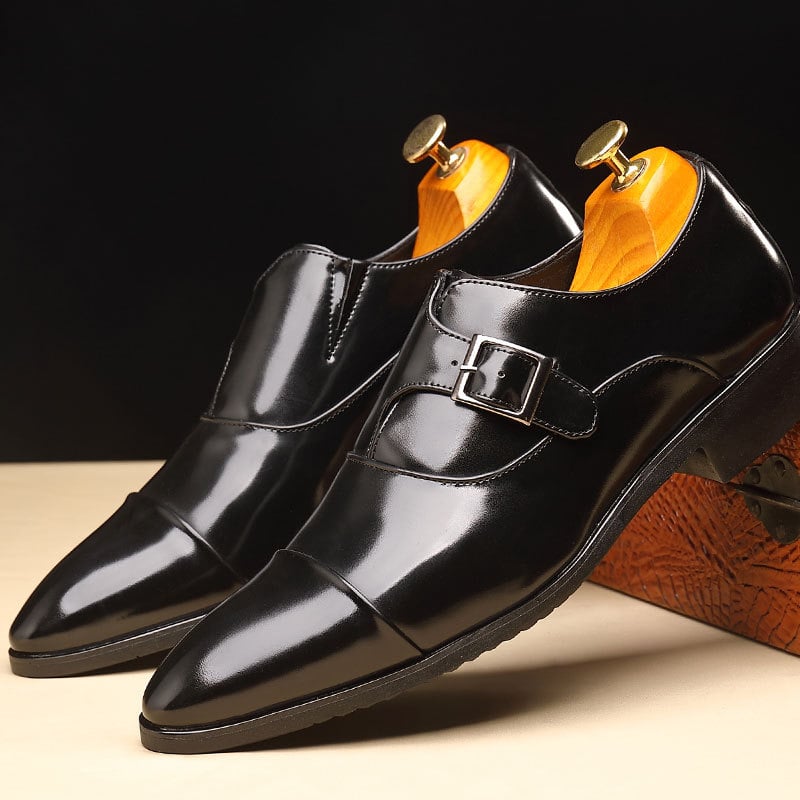 Zapatos Black Pointed Toe European And American British Style ejecutivo para hombre