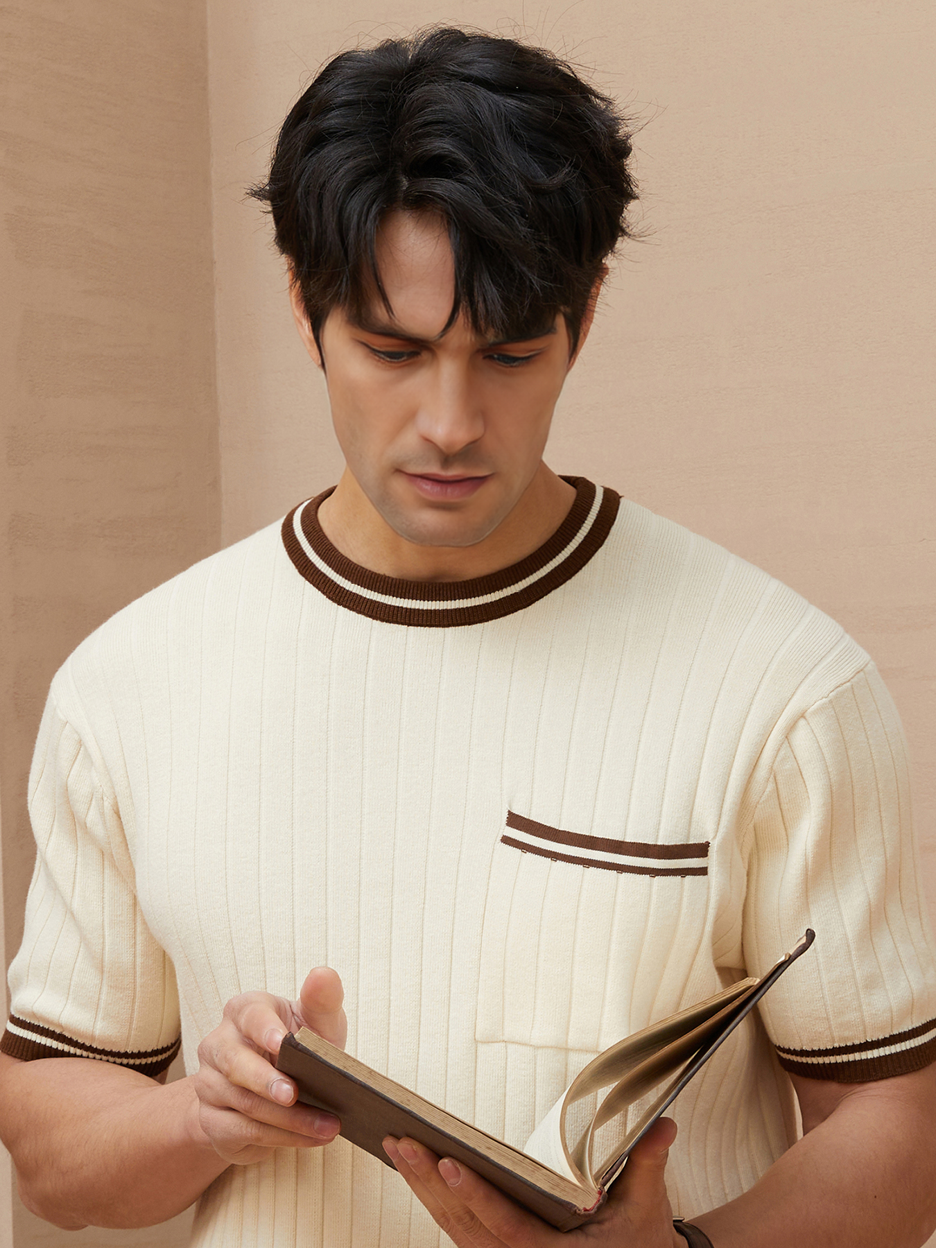 Camiseta Gentletejido vintage Style de manga corta tejidoted