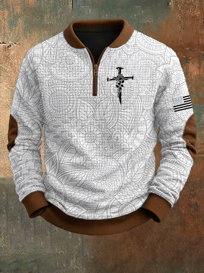 Sudadera Faith estampado jacquard con cierre para hombre