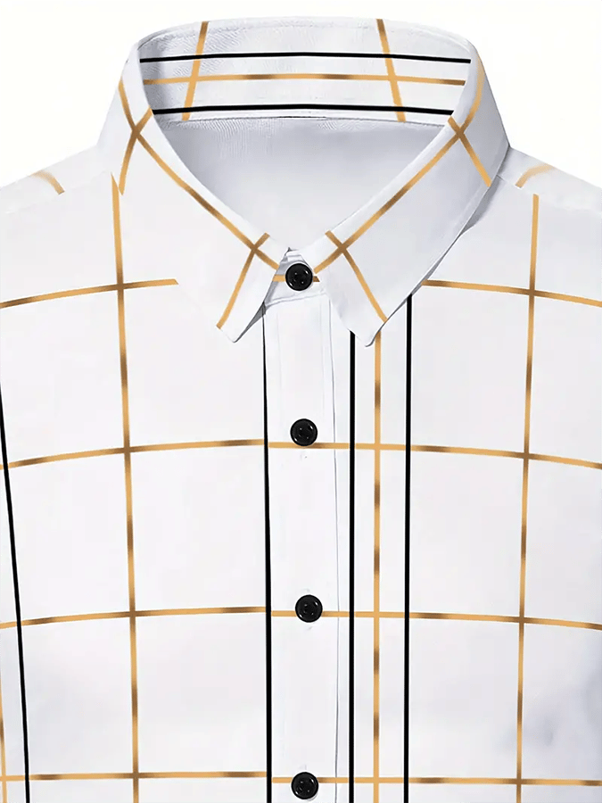 Camisa a cuadros ejecutivo casual para hombre