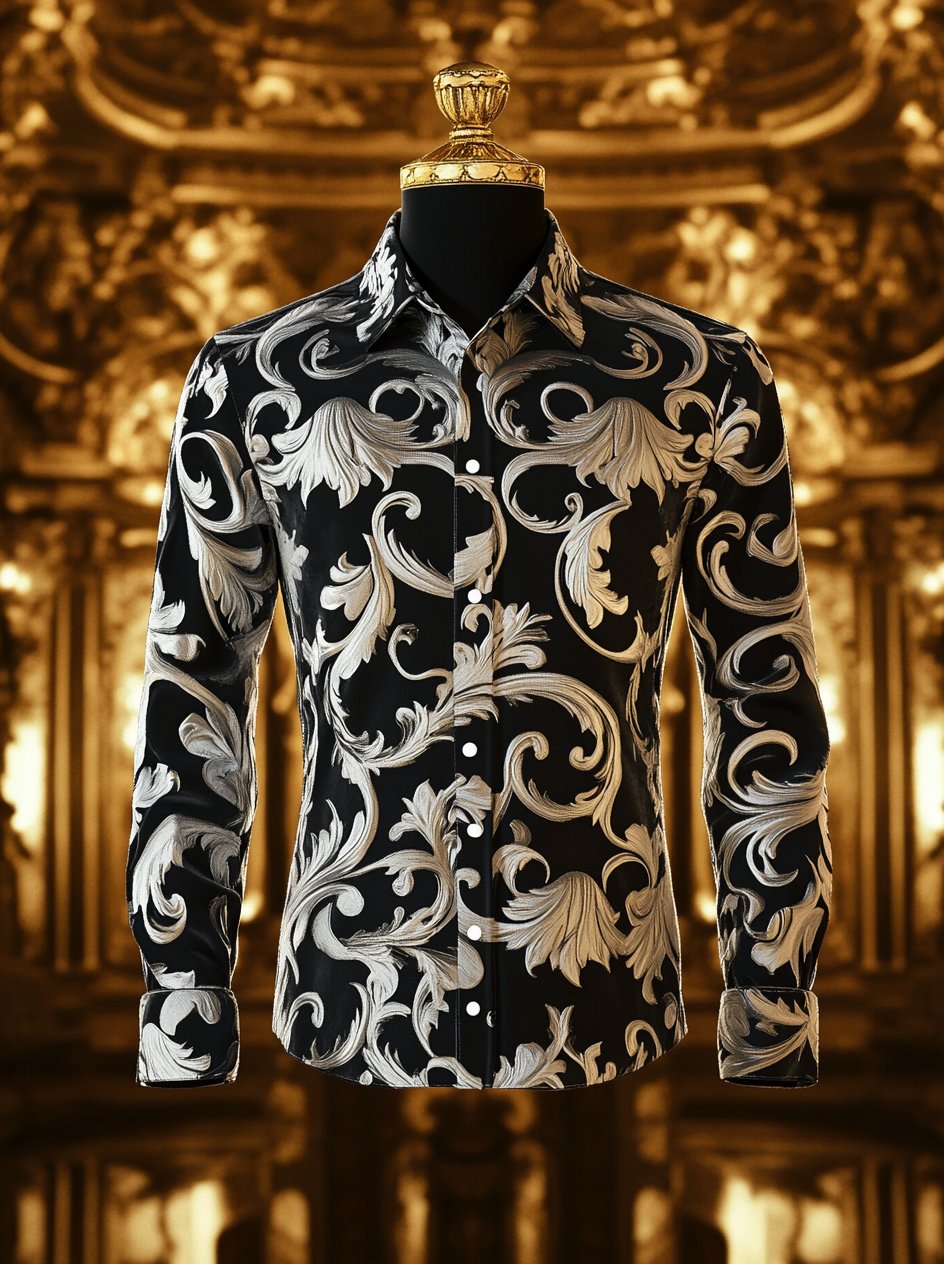 Camisa de lujo Gorgeous de manga larga para hombre