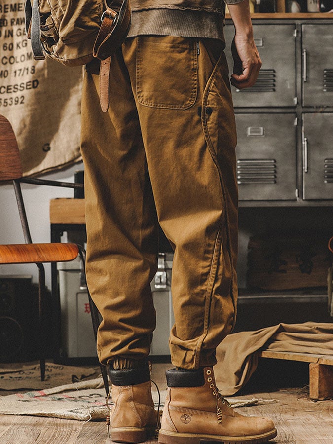De color sólido retro Simple Overalls para hombre