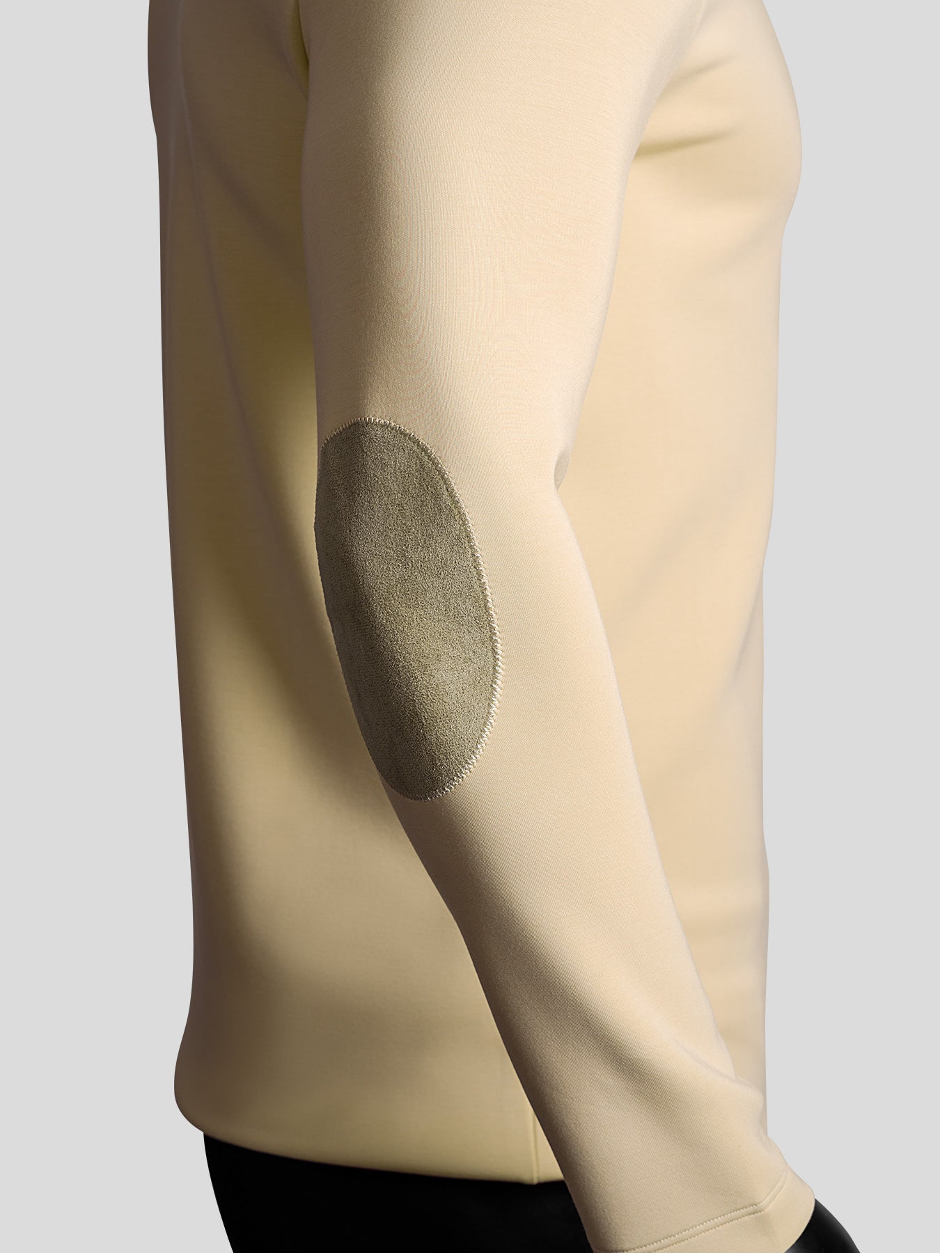Modal Blend Elbow Patch de manga larga Tee:de corte entallado