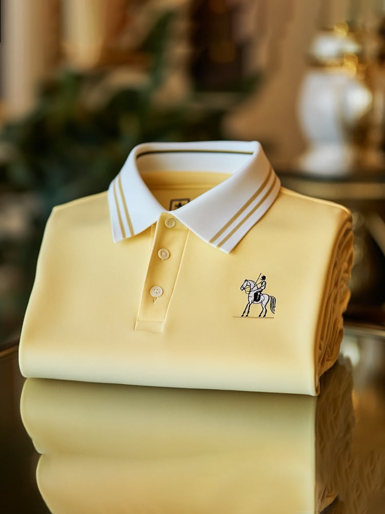 Camisa polo clásico ejecutivo Check Logo Button de manga corta para hombre