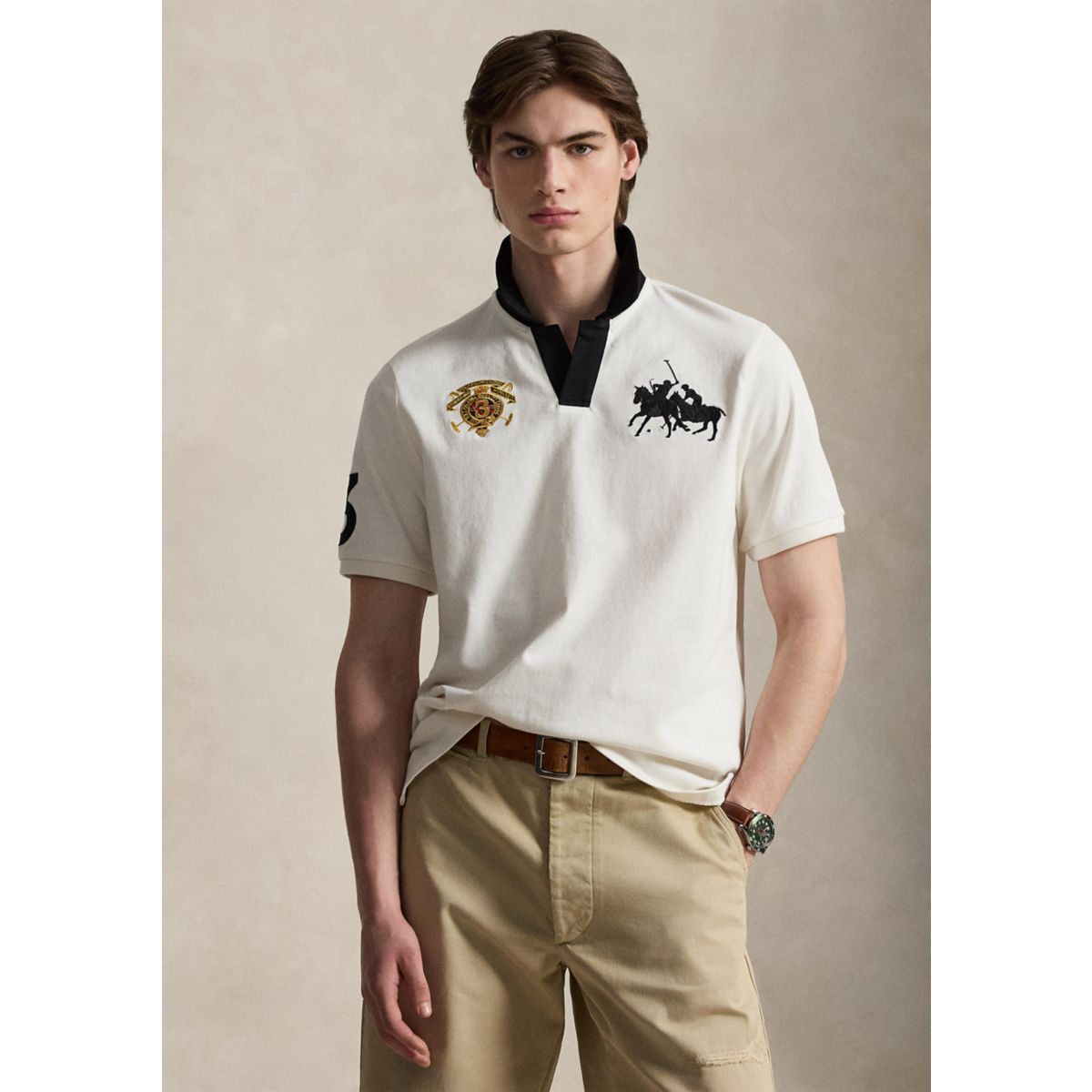 Men's Classic Fit Crest Jersey Polo Shirt - 1