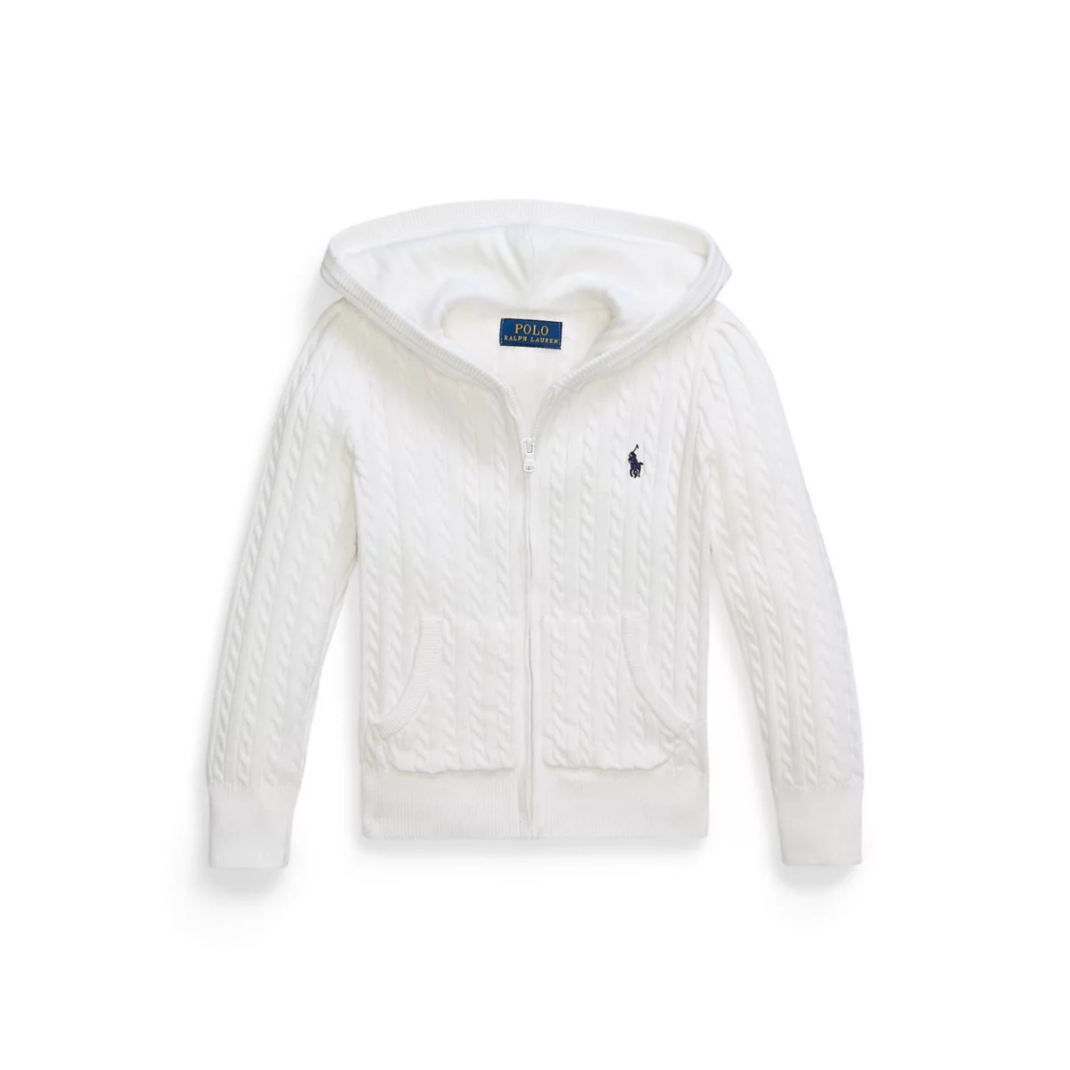 Girls 7-16 Mini-Cable Cotton Full-Zip Hoodie - 3