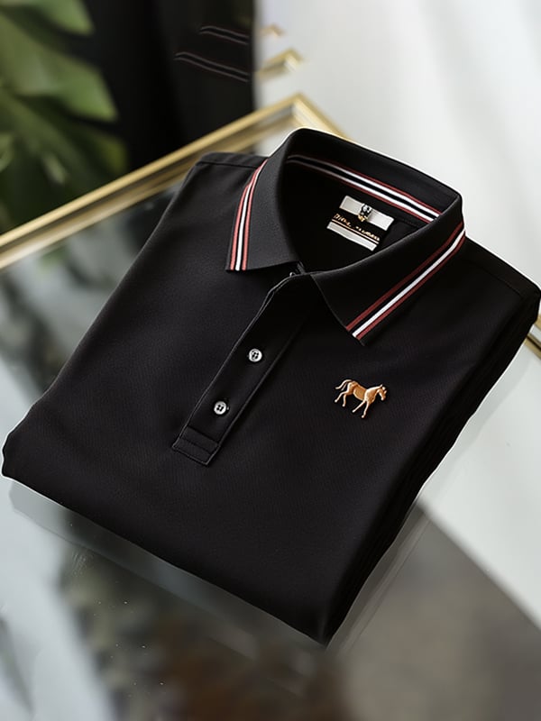 Camisa polo ejecutivo casual Button de manga corta para hombre