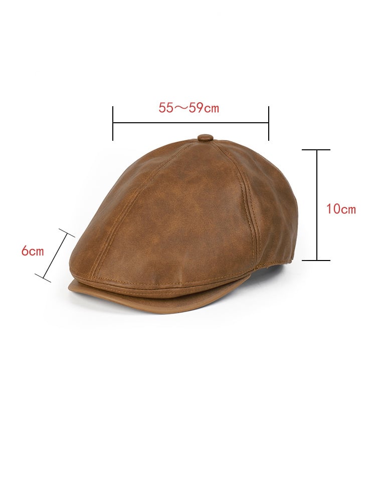 Retro British Pu Duck Tongue Cap para hombre