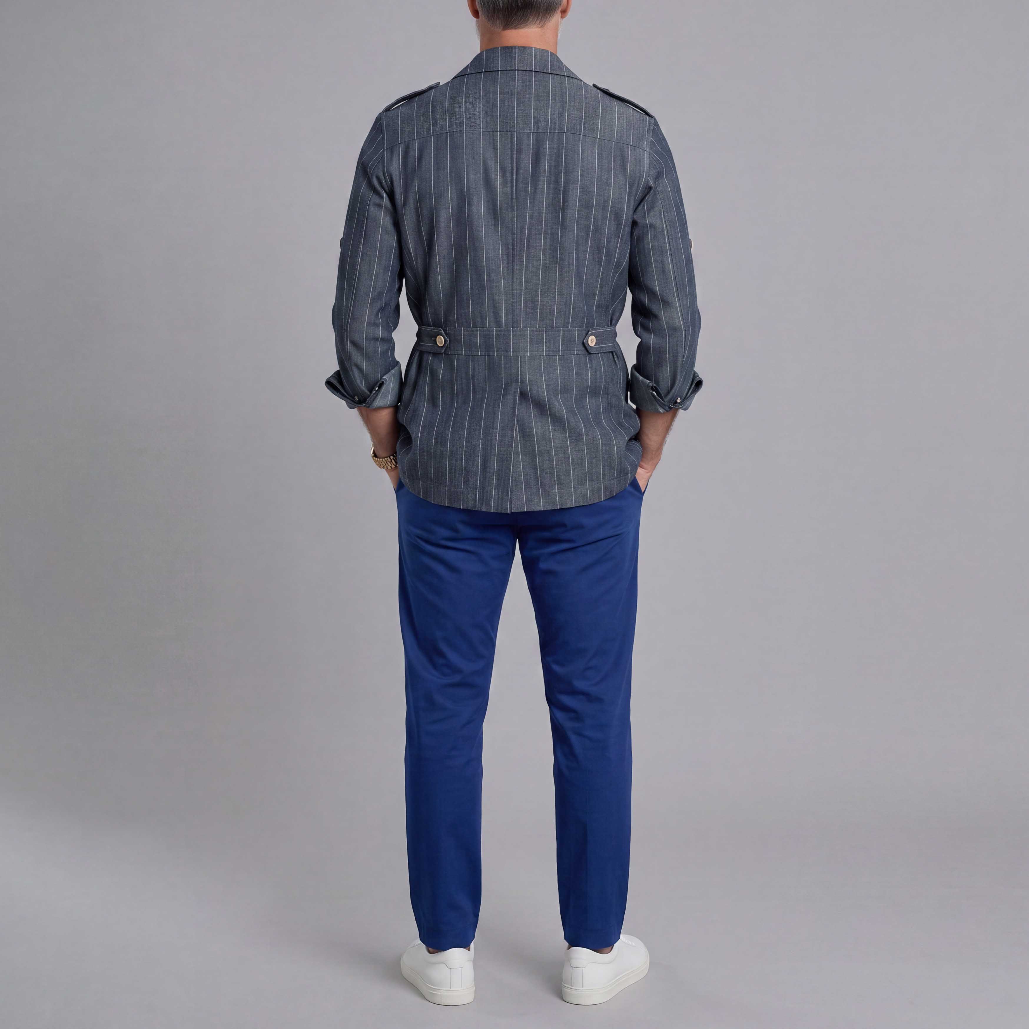 Chaqueta a rayas casual para hombre