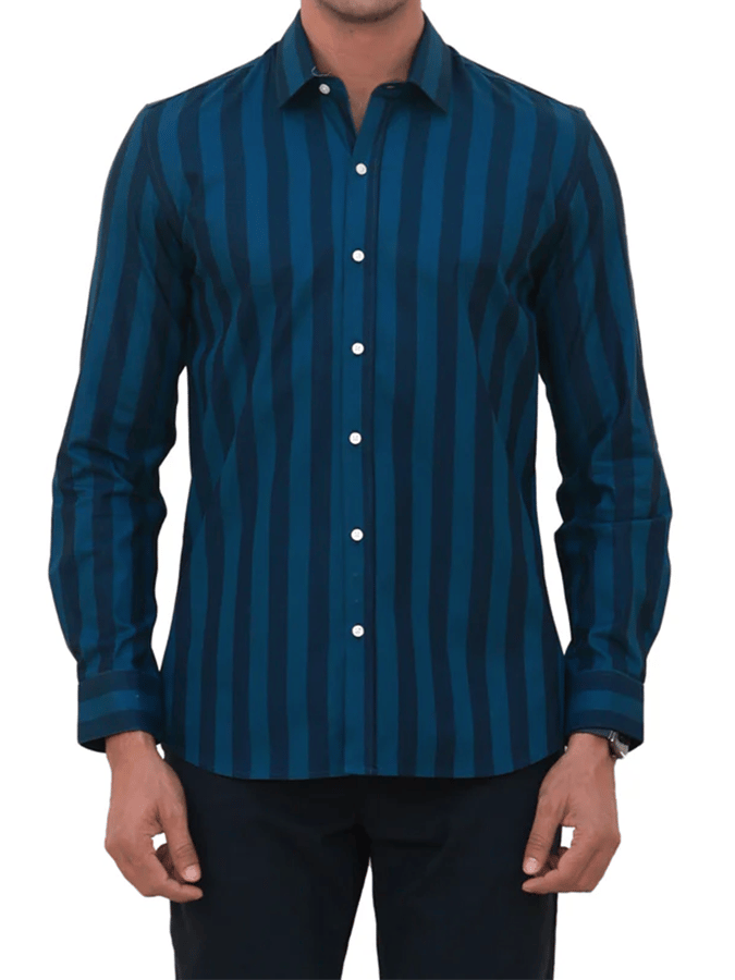 Camisa a rayas ejecutivo casual para hombre