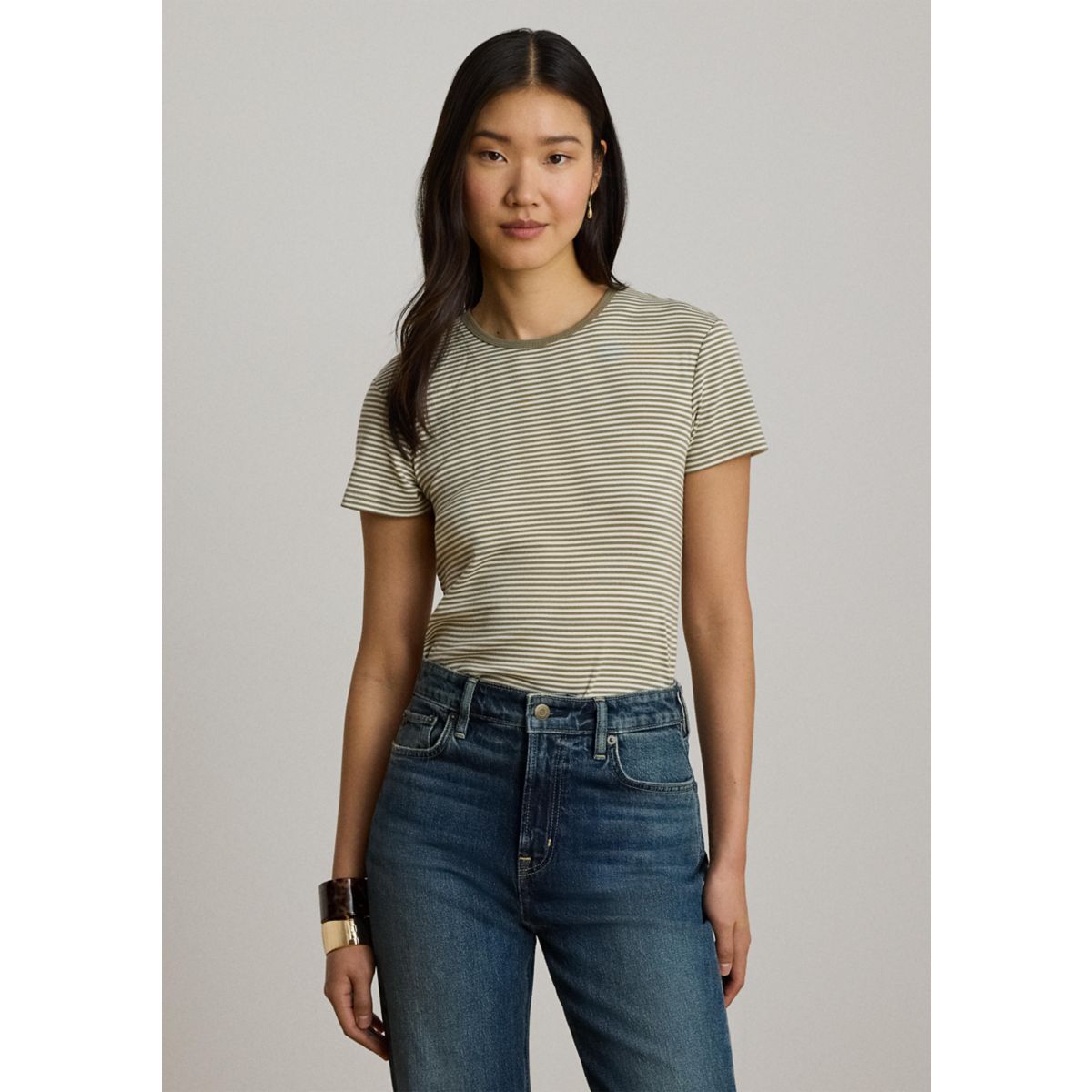 Striped Rib-Knit Stretch Cotton Shirt - 6