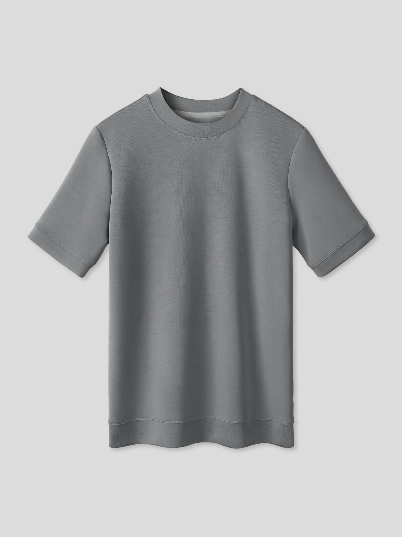 Modal Blend de manga corta Tee:de corte entallado