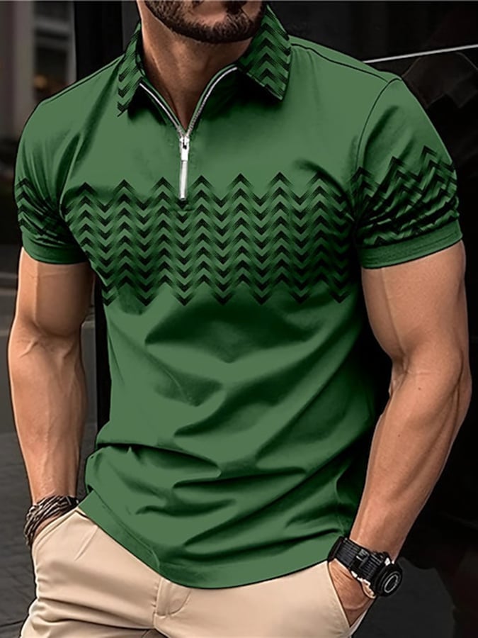 Camisa polo estampado solapa Pullover casual