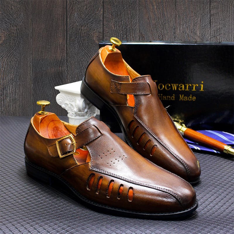 Zapatos Summer Personality Hollow Large Size casual cuero para hombre