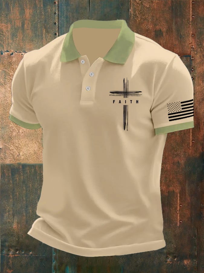 Casual Contrast Color Faith Polo para hombre
