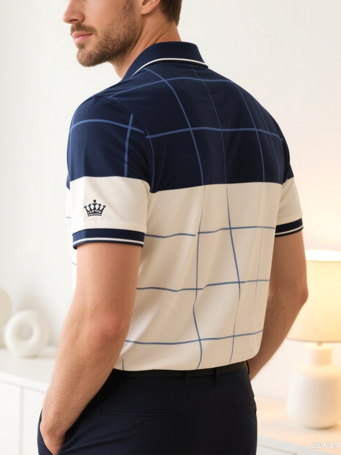 Camisa polo ejecutivo casual Button de manga corta para hombre