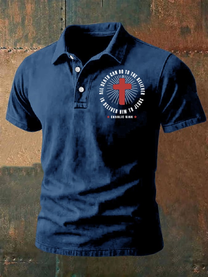 Camisa polo All Death Can Do For A Believer Is To Hand Him Over To Jesus Faith estampado para hombre