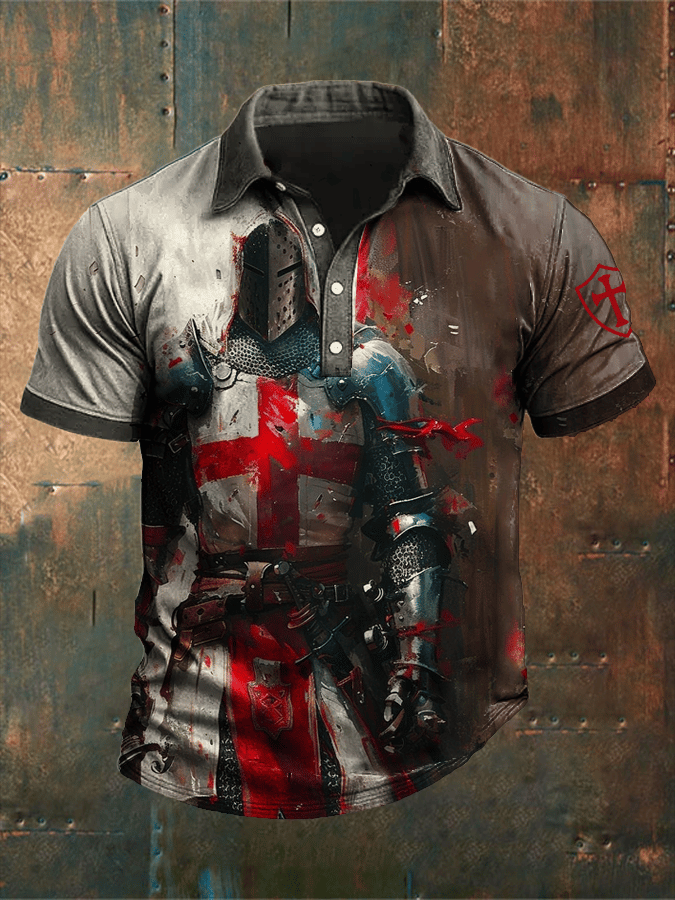 Camisa polo retro Put On The Full Armor Of Godd Faith estampado para hombre