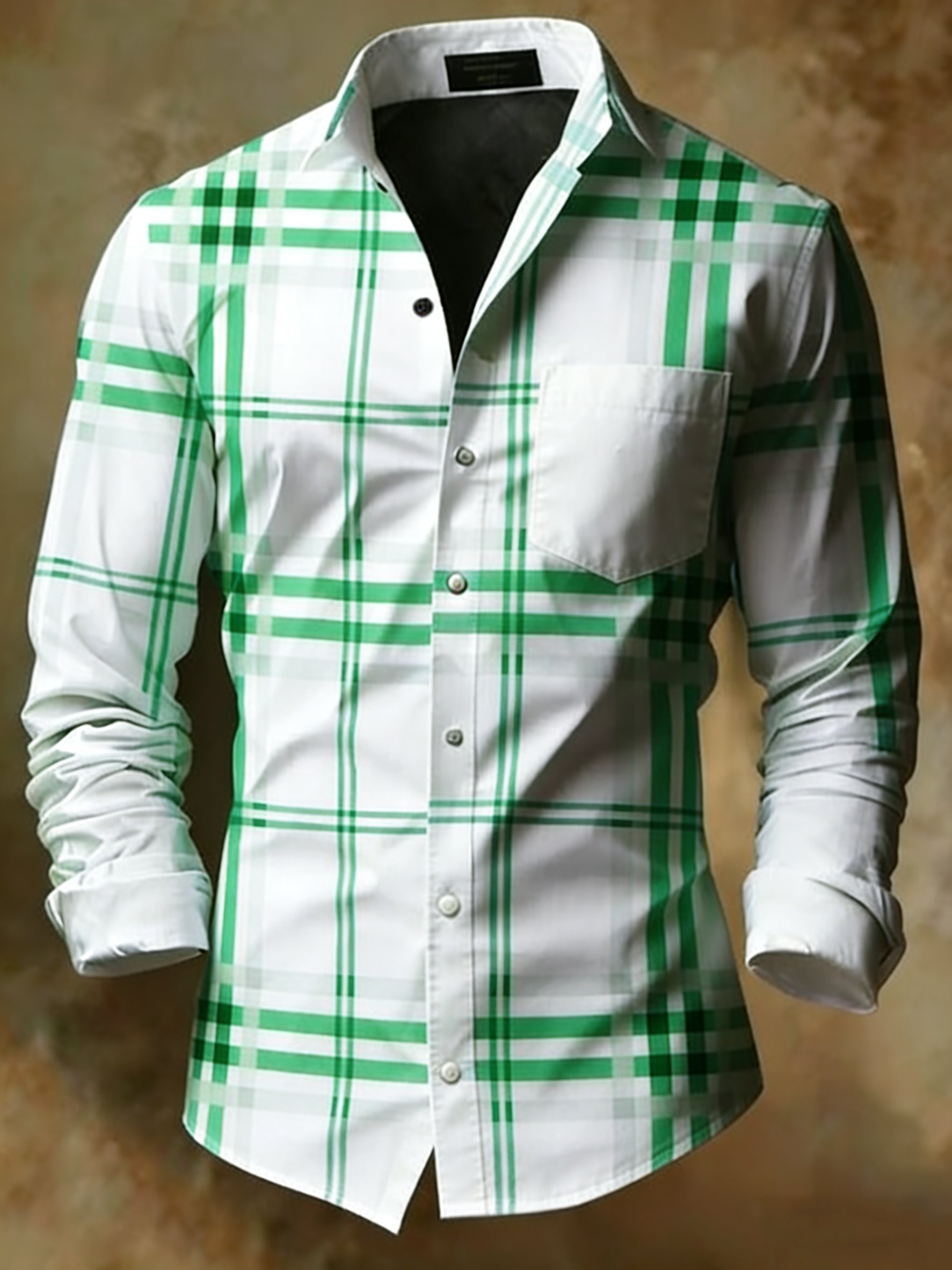 Camisa retro Abstract Art estampado diseño ejecutivo Style para hombre