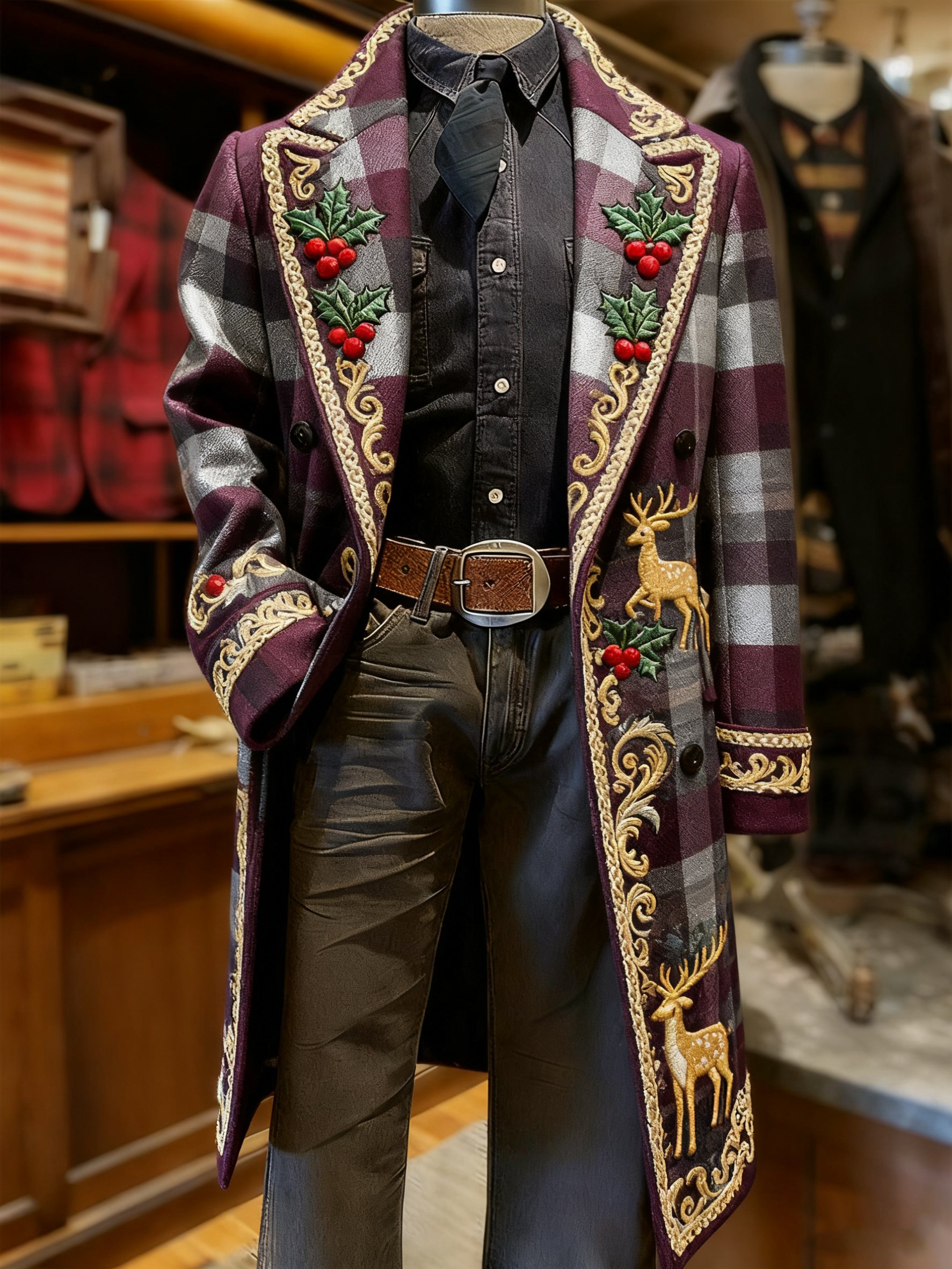 Chaqueta vintage Christmas Party casual para hombre
