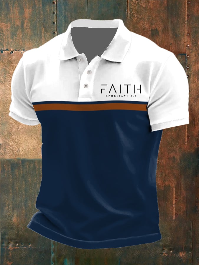 Camisa polo Faith estampado Button Design para hombre