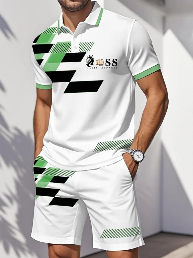 Camisa polo retro Letter Design casual ejecutivo Comfortable And transpirable de manga corta Suit para hombre